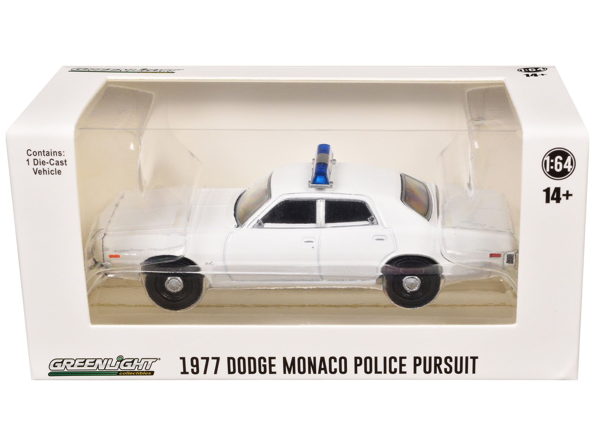1977-78 Dodge Monaco Police Pursuit White with Light Bar "Hot Pursuit - Hobby Exclusive" Series 1/64 Diecast Model Car by Greenlight
