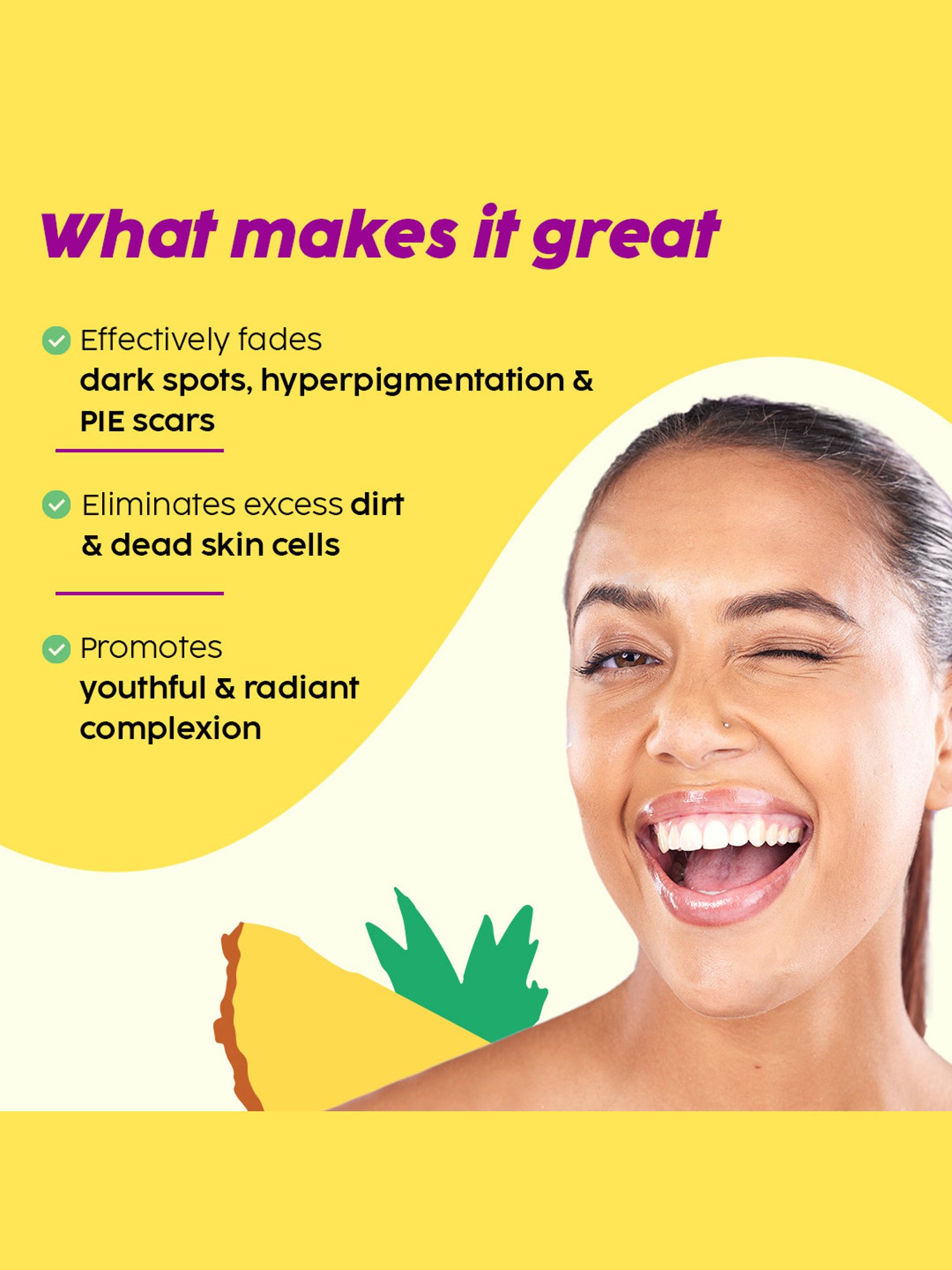 PLIX THE PLANT FIX Pineapple Skin Perfecting Dewy Serum & De-Pigmentation Juicy Facewash Combo