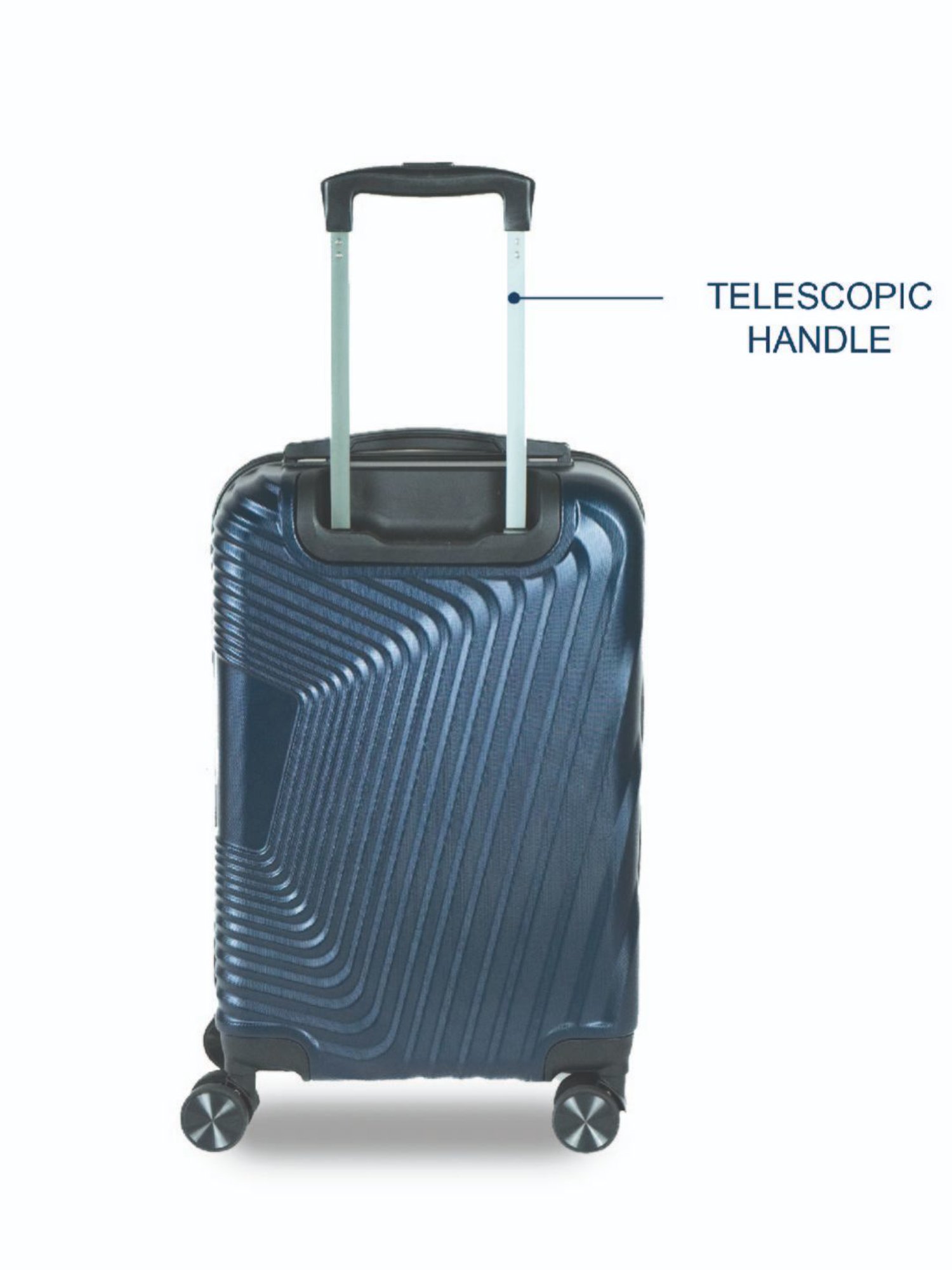 Carriall Navy Blue 8 Wheel Small Hard Cabin Trolley - 33 cm