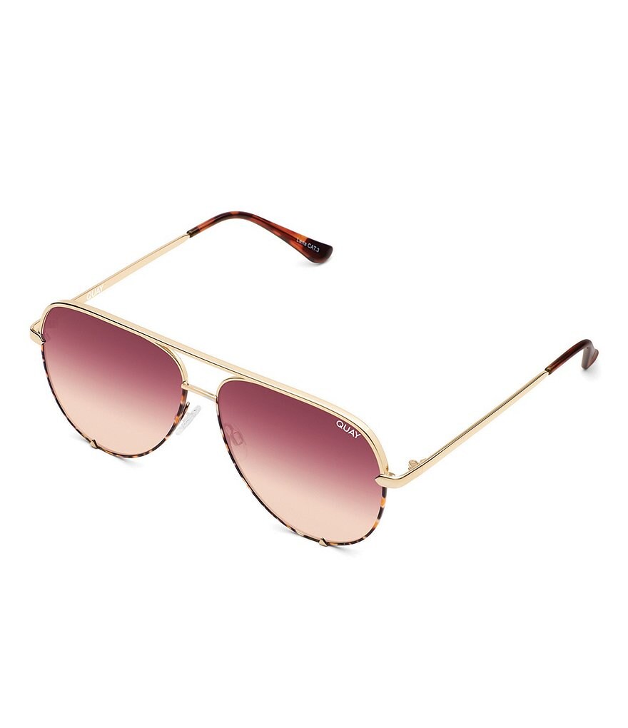 Quay Australia High Key Mini Rimless Aviator Sunglasses