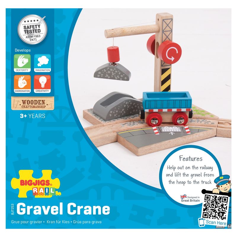 Bigjigs Rail Gravel Crane Wooden Railway Train Set Accessory