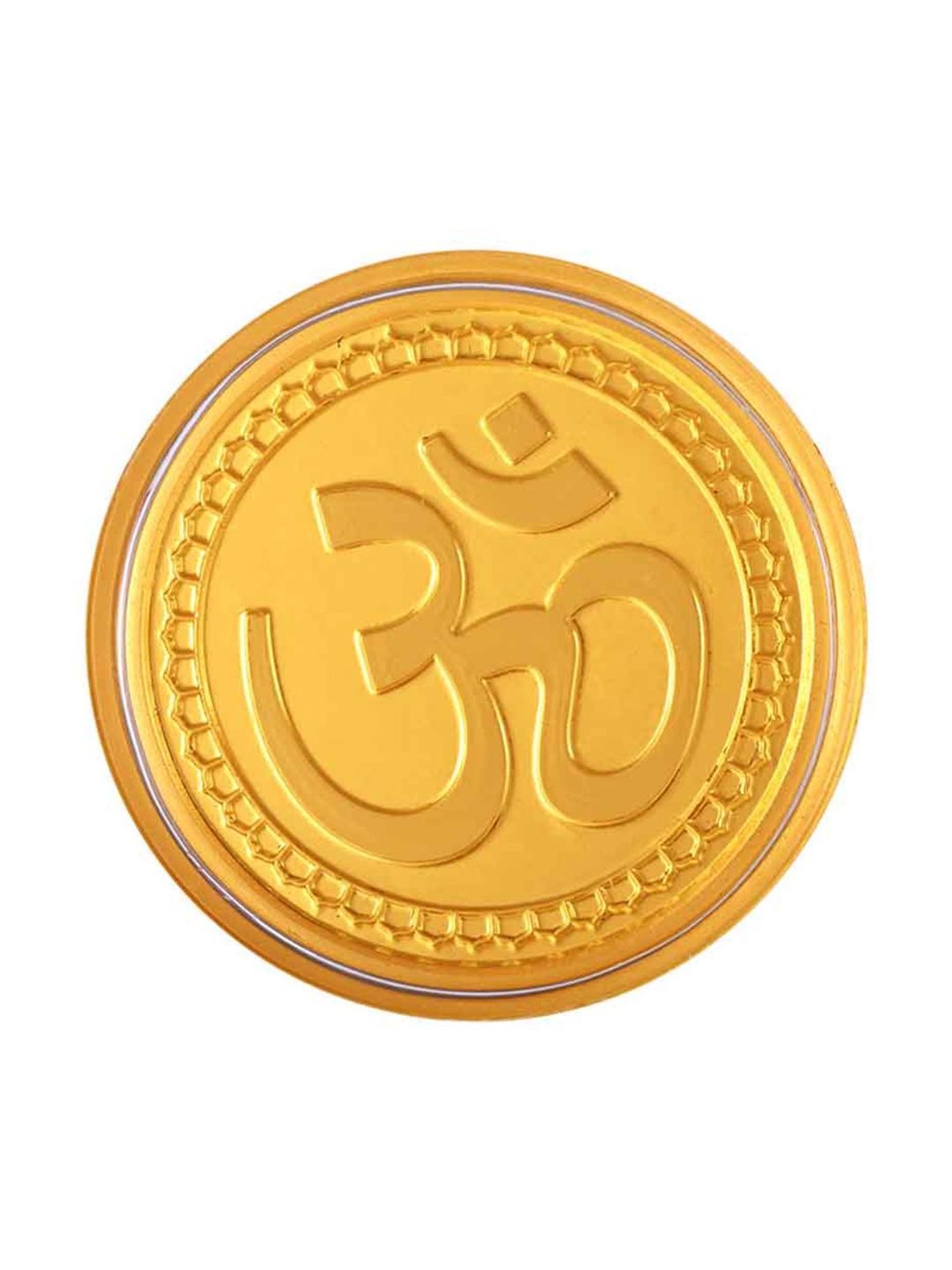 P.C. Chandra Jewellers OM-Inscribed 24k (999) 0.3gm Yellow Gold Foil Coin