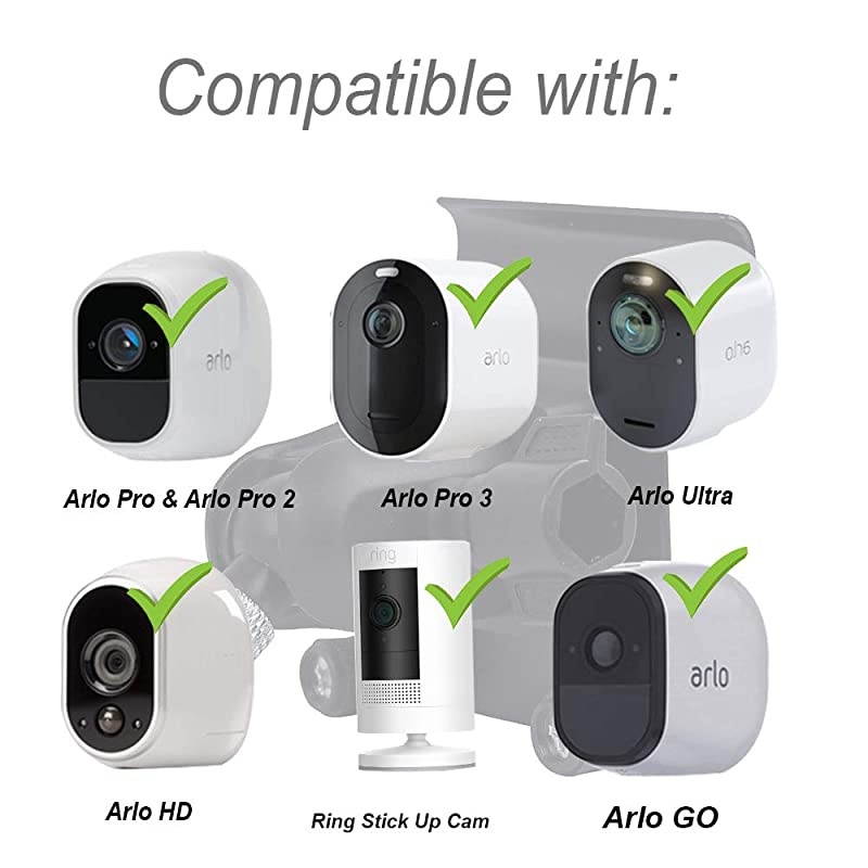 Upgraded Version]  Vinyl Siding Clips for Arlo Ring Eufy Security Camera, Siding Cam Hanger Hooks for Mounting Home Security System, Weatherproof Stainless Steel Material (2 Pack, Black)