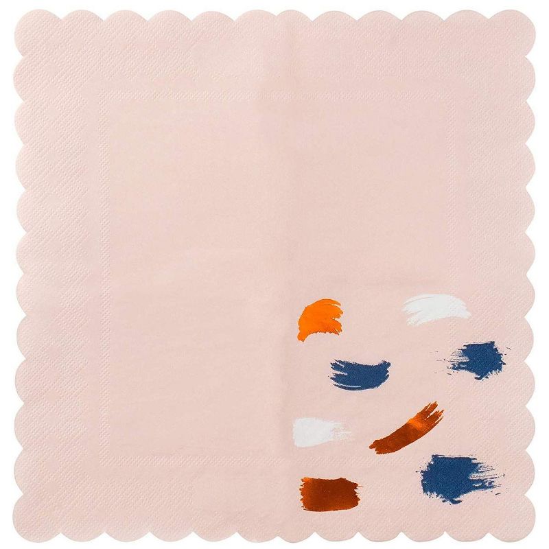 Juvale 50-Pack Abstract Scalloped Edge Disposable Cocktail Paper Napkins 5 x 5 in