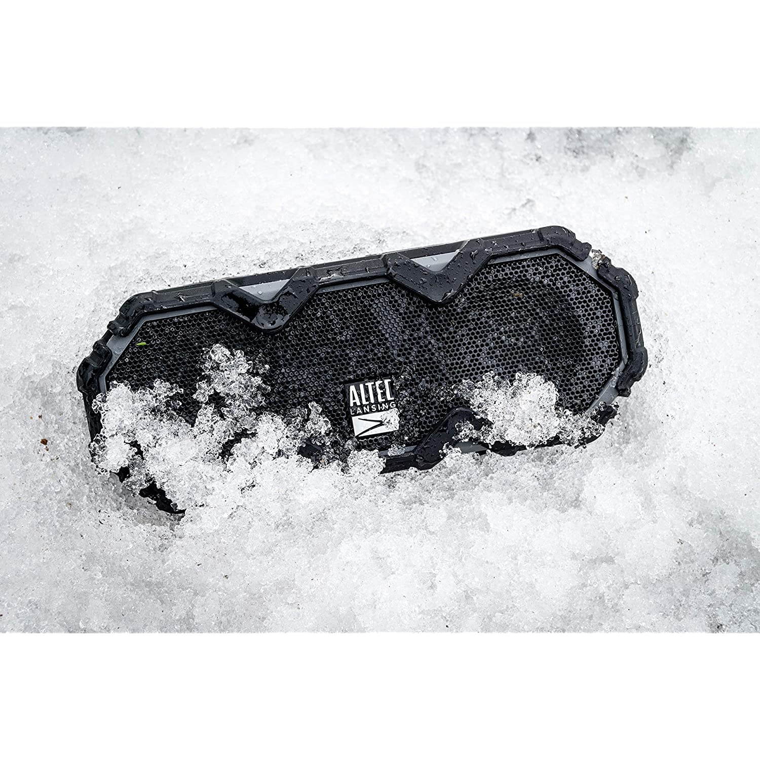 Altec Lansing IMW479 Mini LifeJacket Jolt Heavy Duty Rugged and Waterproof Ultra Portable Bluetooth Speaker with up to 16 Hours of Battery Life, 100FT Wireless Range and Voice Assistant (Black)