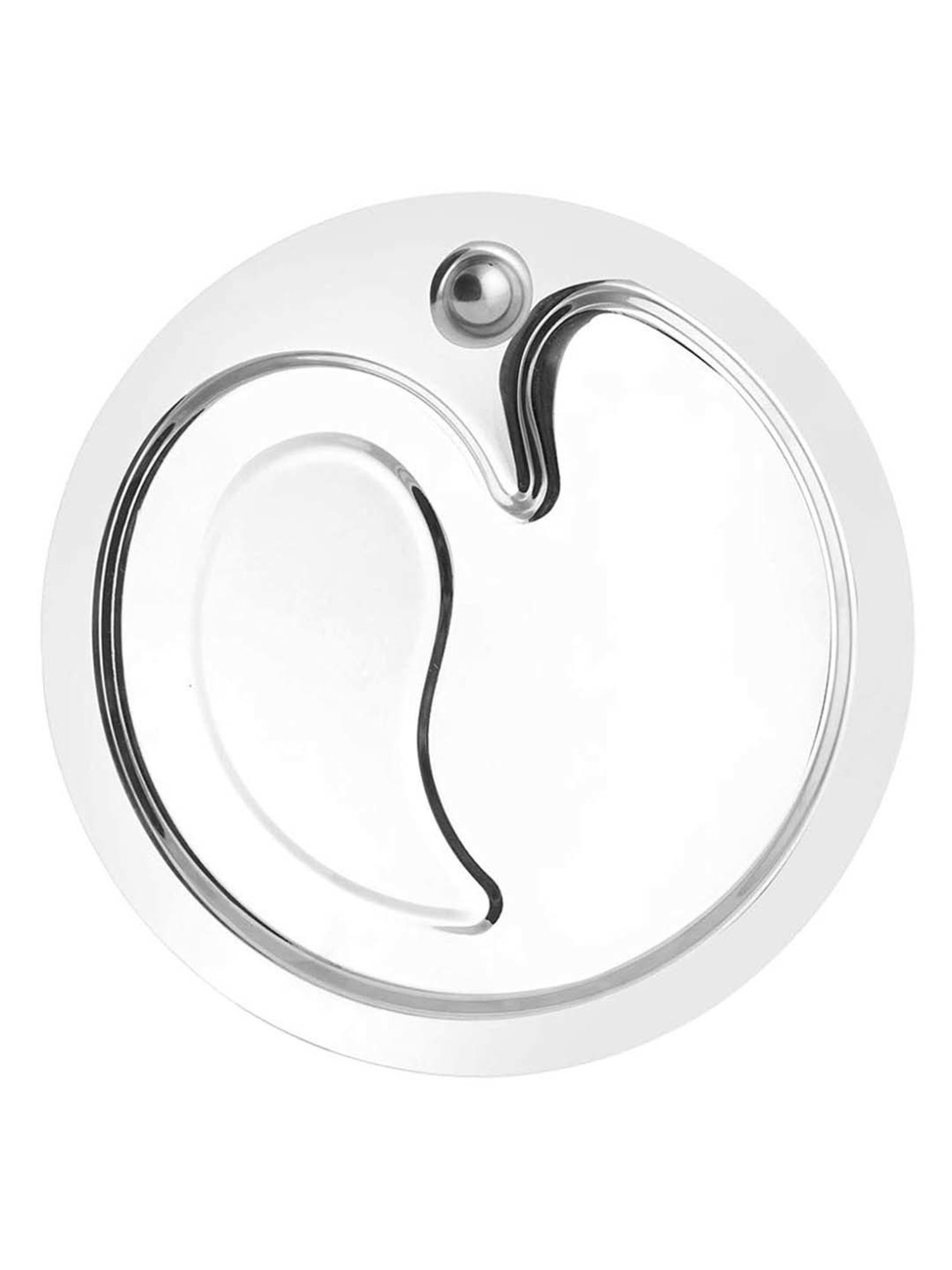 FnS Silver Stainless Steel 5-Piece Pooja Thali Set