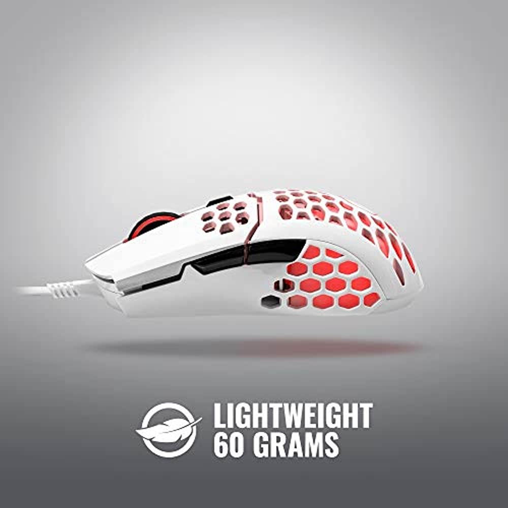 Cooler Master MM711 Gaming Mouse with Lightweight Honeycomb Shell, Ultraweave Cable, 16000 DPI Optical Sensor and RGB Accents