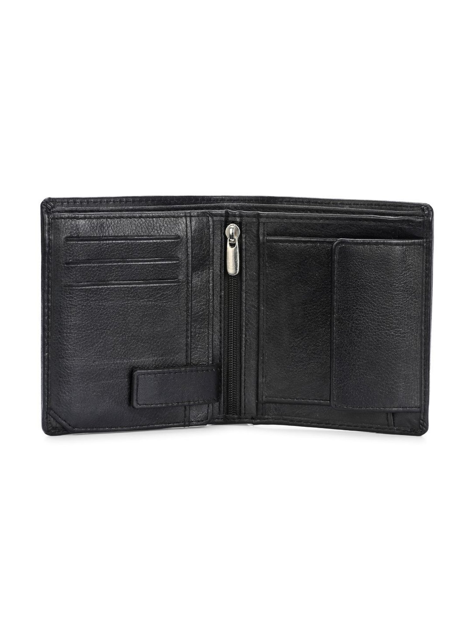 Clog London Black Leather Small Bi-Fold Wallet for Men