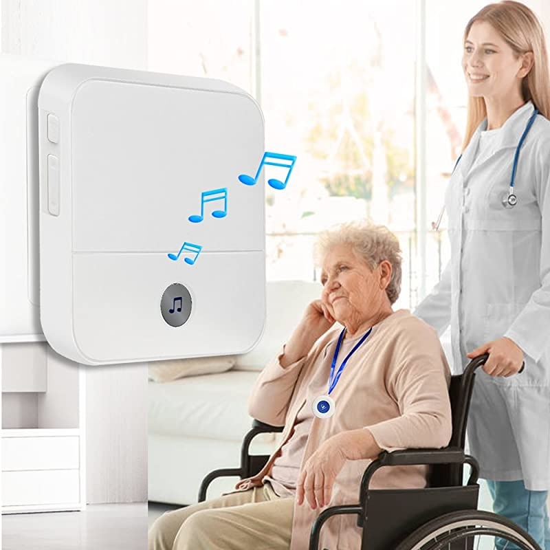 Caregiver Pager Call Button Personal Help Alert System for Home Patient Nurses Seniors and Disabilities 3 Receivers 3 Waterproof Transmitters