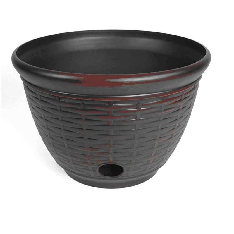 Liberty Garden LBG-1920 100 Foot Wicker High Density Resin Water Hose Storage Pot for Backyard, Garden, or Home, Bronze