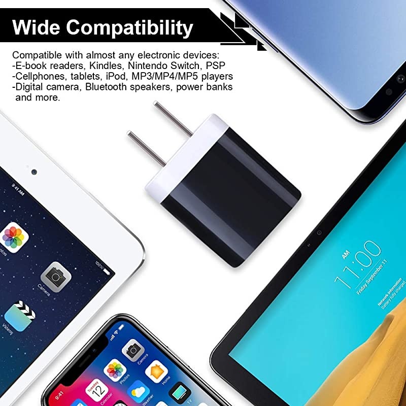 Wall Charger Brick 4Pack 21A5V Dual Plug Power Adapter Charger Box Charging Cube Heads for Replacement for iPhone XsXS MaxXRX876Plus Samsung Galaxy S8 S7 S6 Edge LG Moto HTC