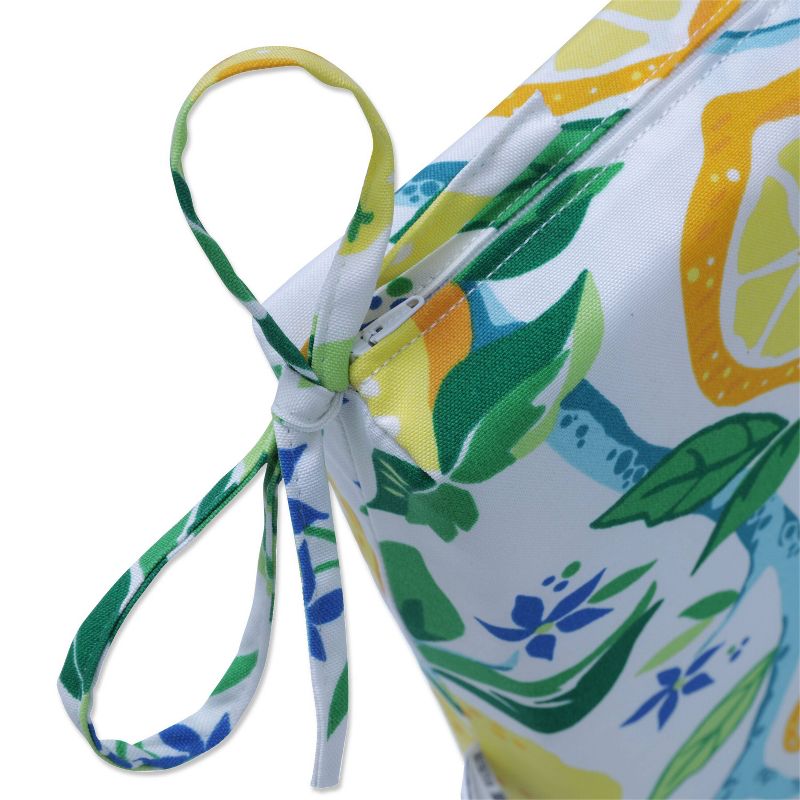 2pk Outdoor/Indoor Squared Chair Pad Set Lemon Tree Yellow - Pillow Perfect