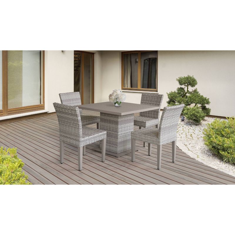 Fairmont 5pc Patio Dining Set - Light Gray - TK Classics