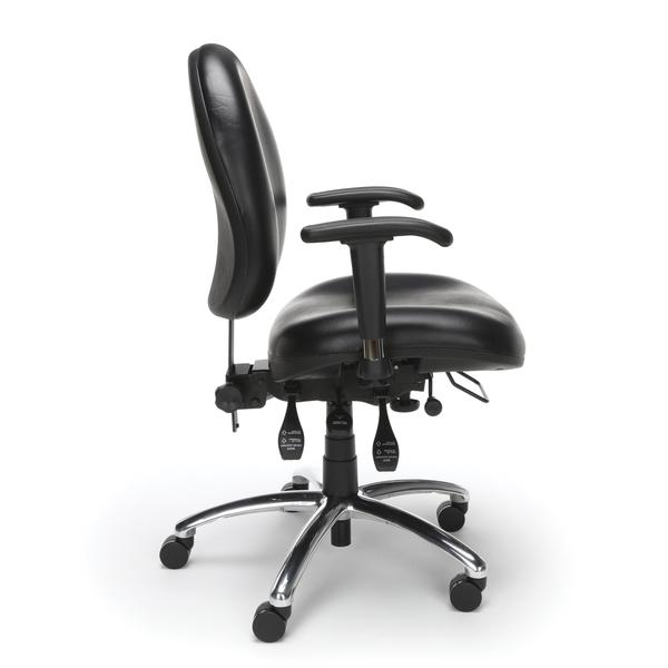 Twenty-Four Hour Fully Adjustable High-Back Vinyl Computer Task Chair (Black)