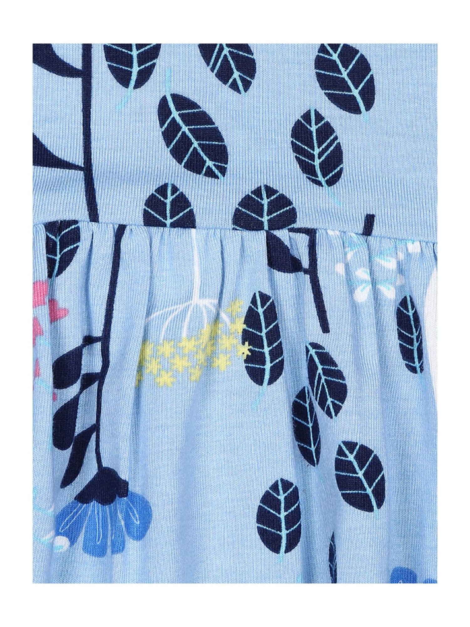 Nino Bambino Kids Blue Organic Cotton Floral Print Dress