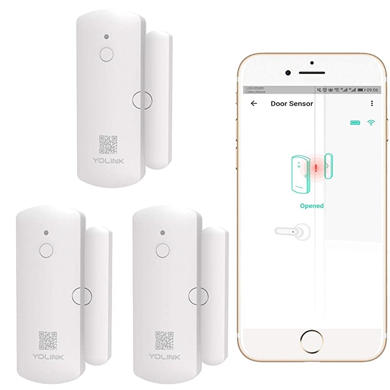 Smart Door Sensor 3 Pack  14 Mile Worlds Longest Range Wireless Window Door Sensor Works with Alexa IFTTT App Monitoring Notifications Open Reminder Smart Home Security  Hub Required