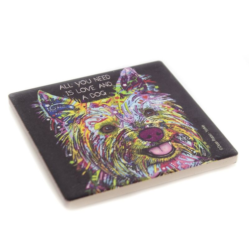 Animal 4.0" Yorkie Cork Back Coaster Easel Sjt Enterprises  -  Coasters