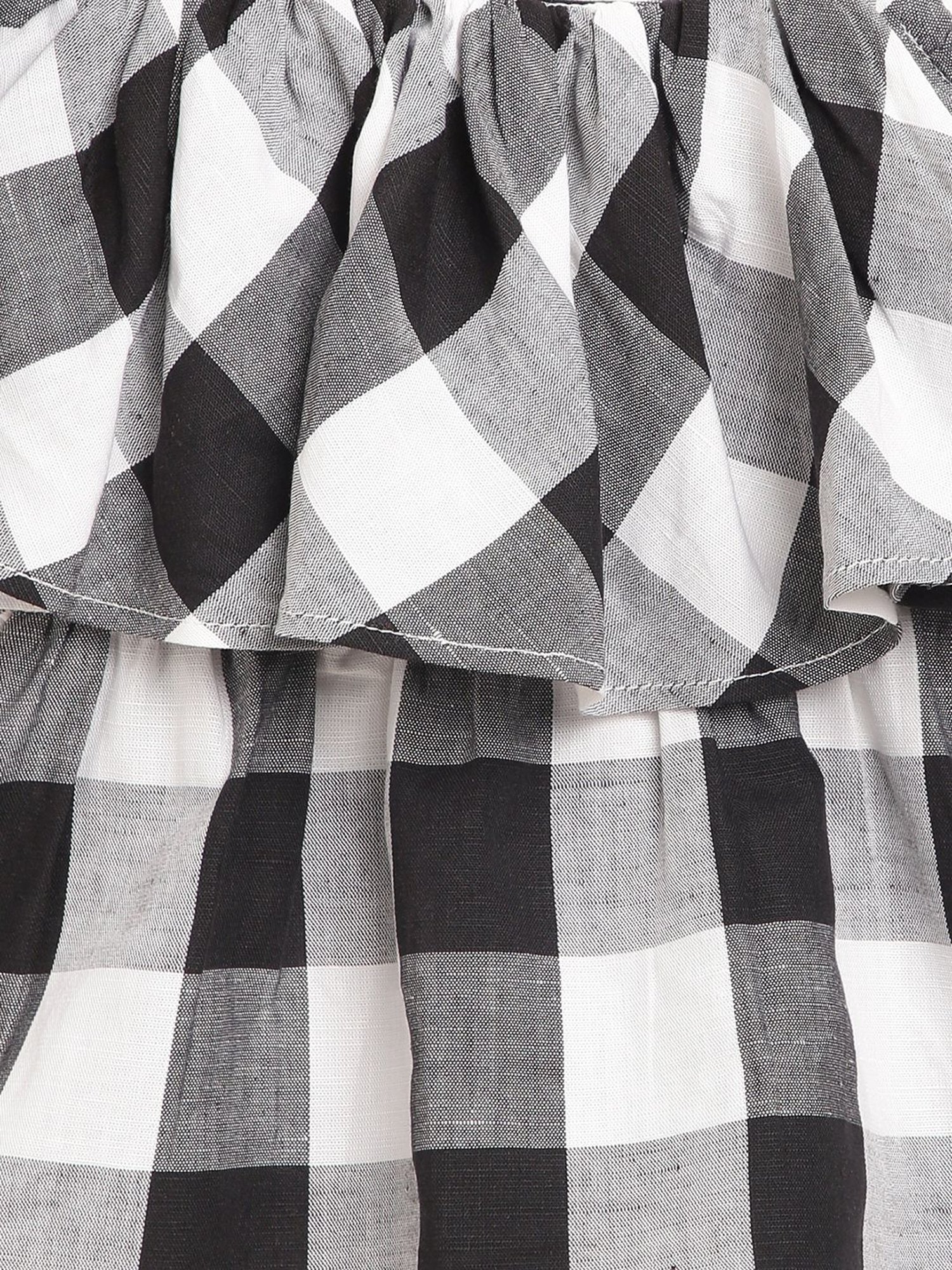 Elle Kids White & Black Chequered Top