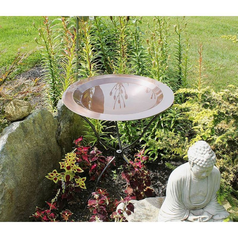 9" Classic II Birdbath with Tripod Stand Antique Copper - Achla Designs