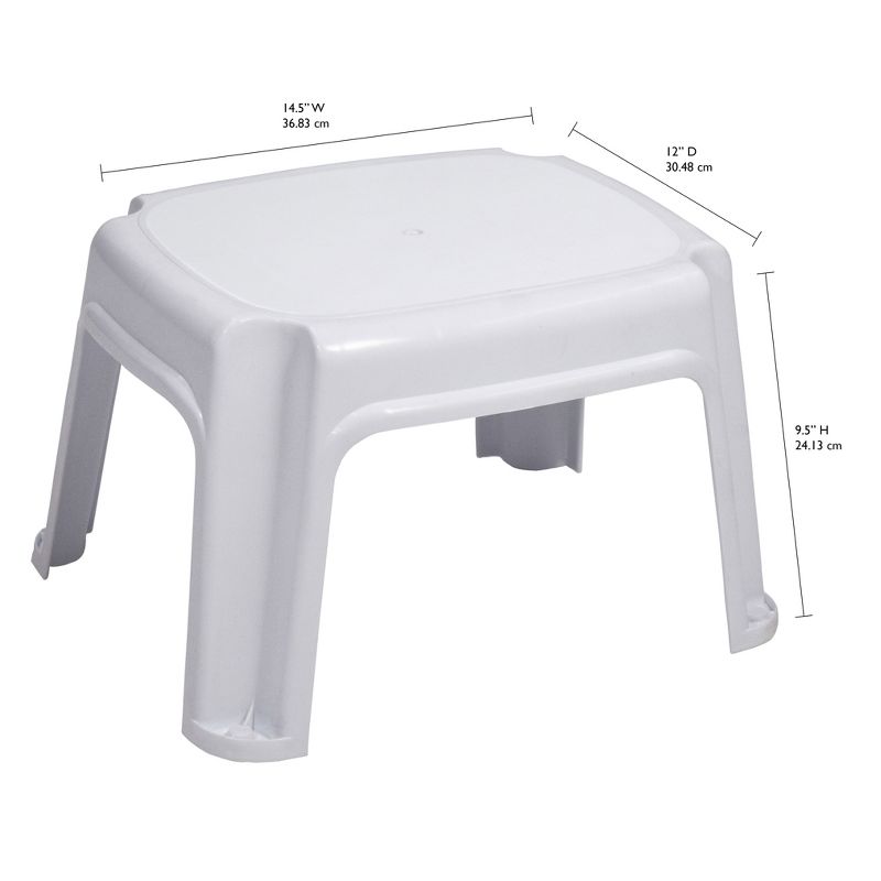 Gracious Living Extra Safe Non Slip 9.5 Inch Tall Rubber 2 Step Home Step Stool, White, Supports 300 Pounds
