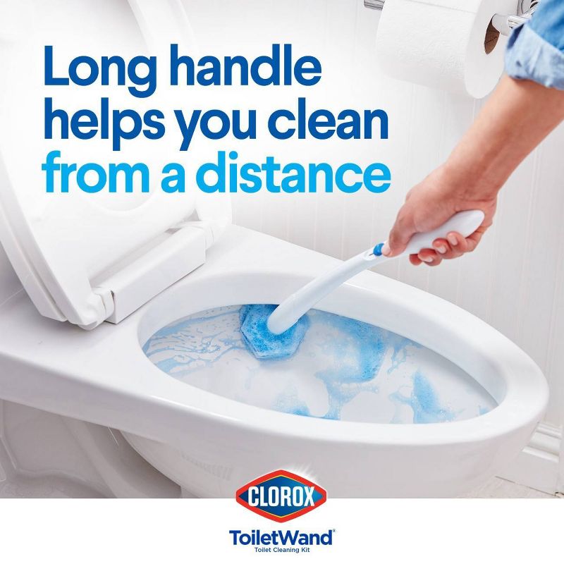 Clorox ToiletWand Disposable Toilet Cleaning System - ToiletWand Storage Caddy and 6 Refill Heads