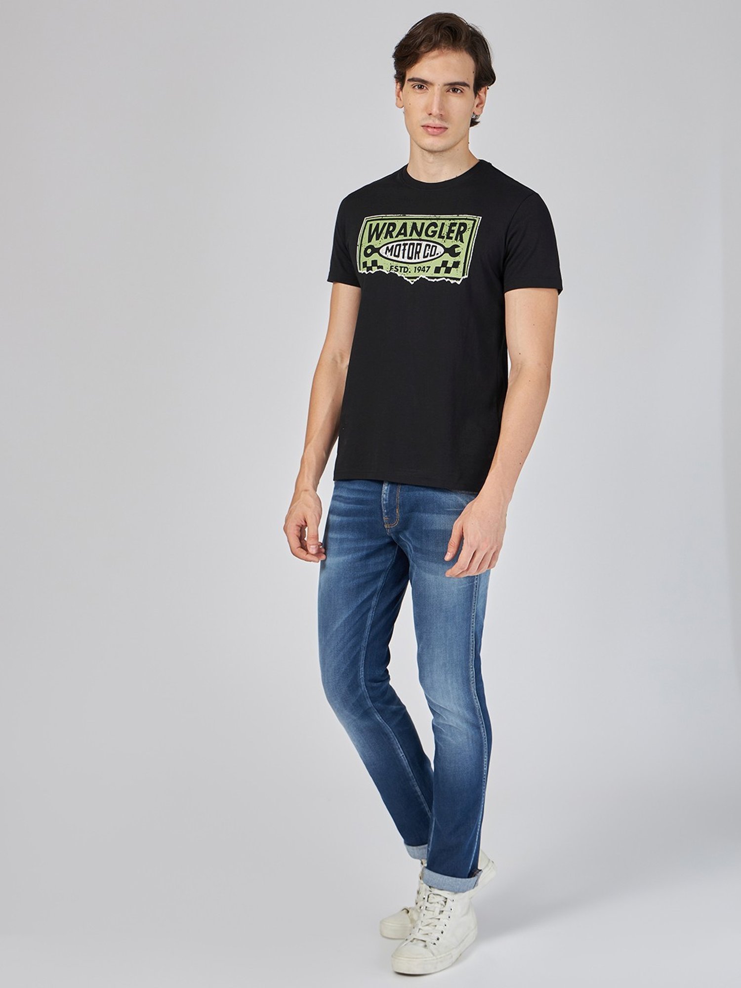 Wrangler Black Beauty Regular Fit Printed T-Shirt