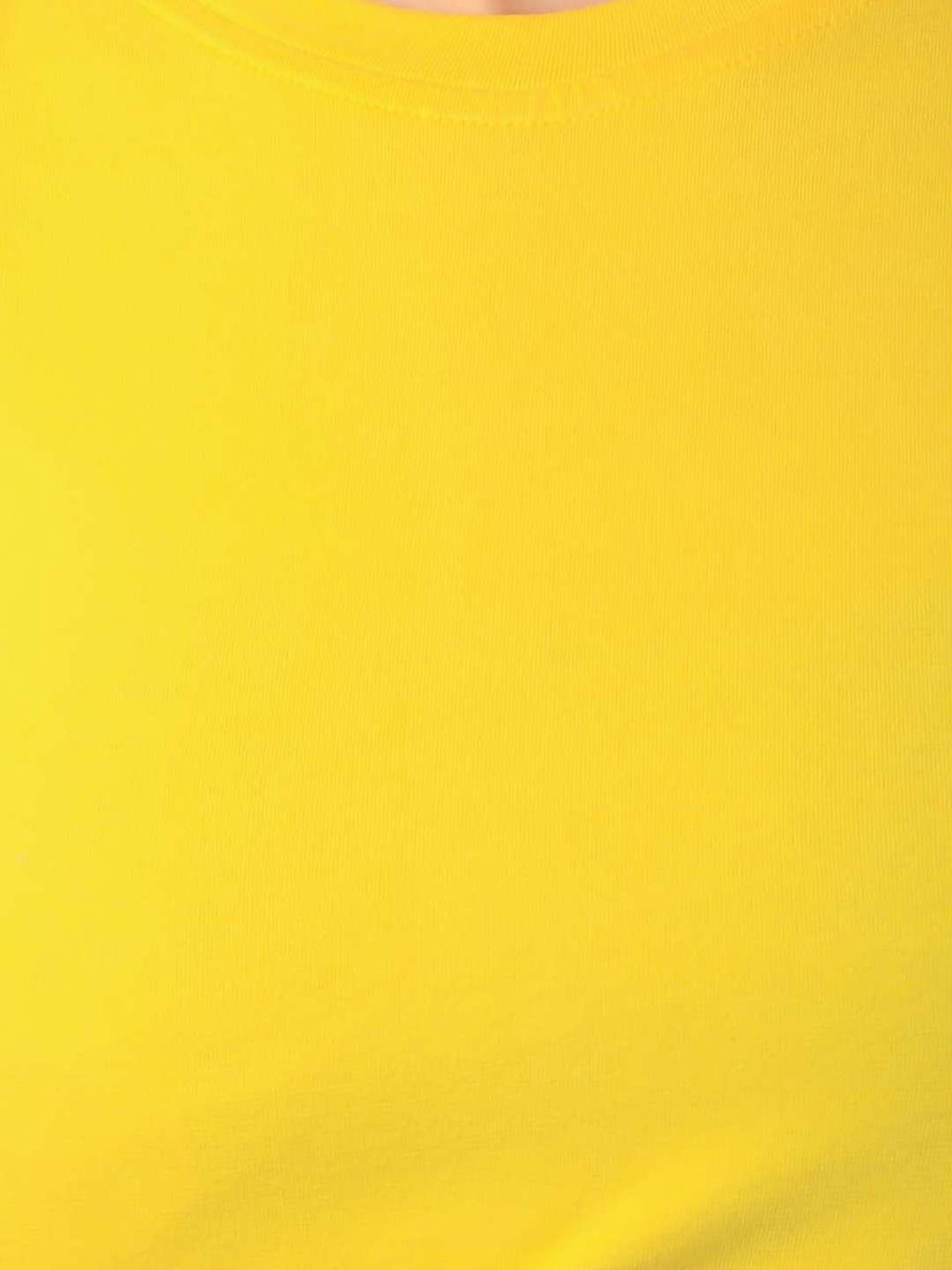 Cation Yellow Regular Fit Crop Top