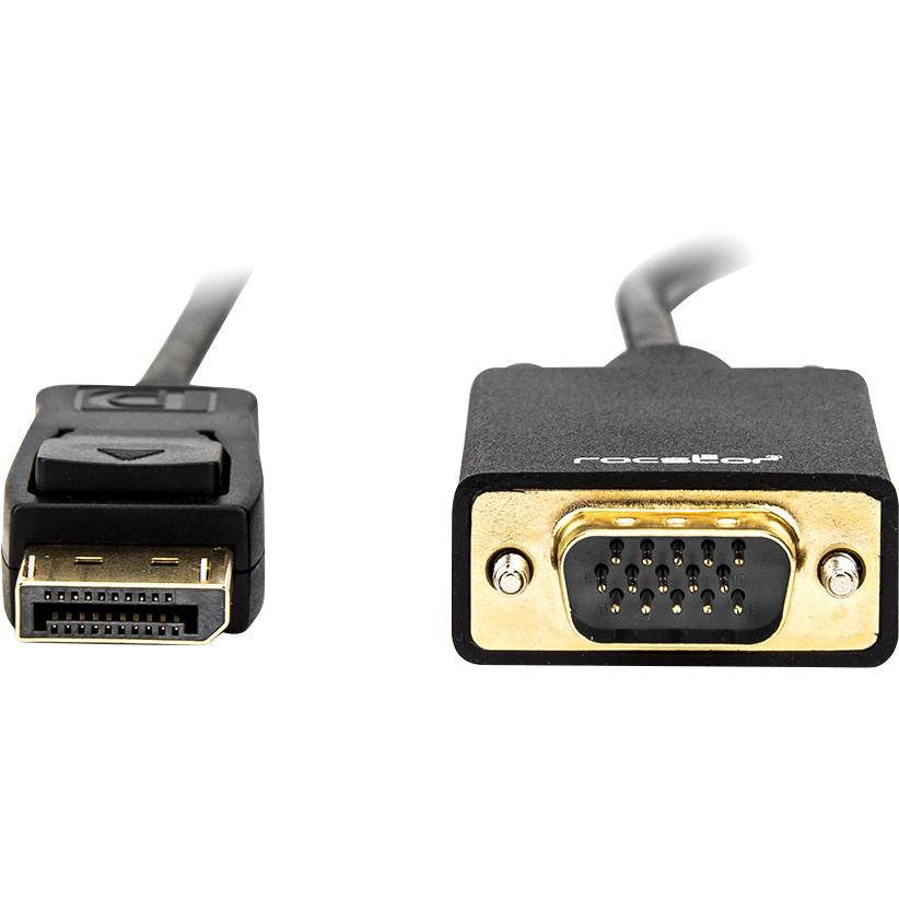 Rocstor Y10A172-B1 6Ft DisplayPort to VGA M/M Cable Supports 1080P 60HZ