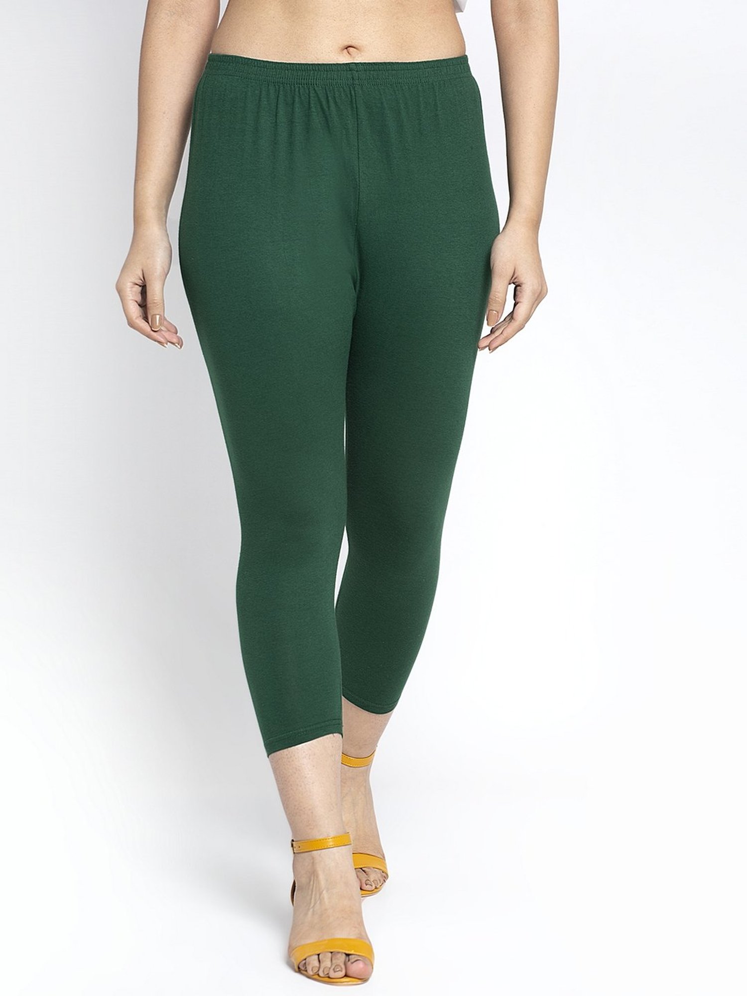 Gracit Green & Aqua Blue Mid Rise Capris - Pack Of 2