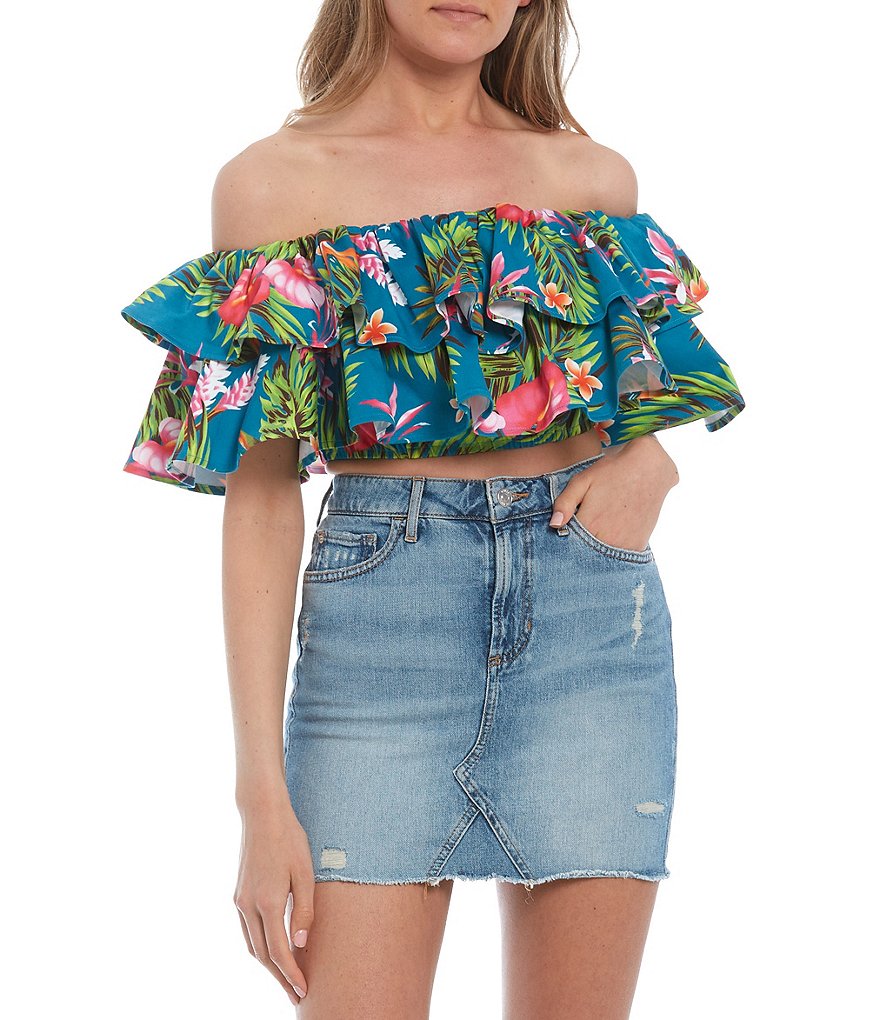 Guess Pippa Off-The-Shoulder Floral Blouse