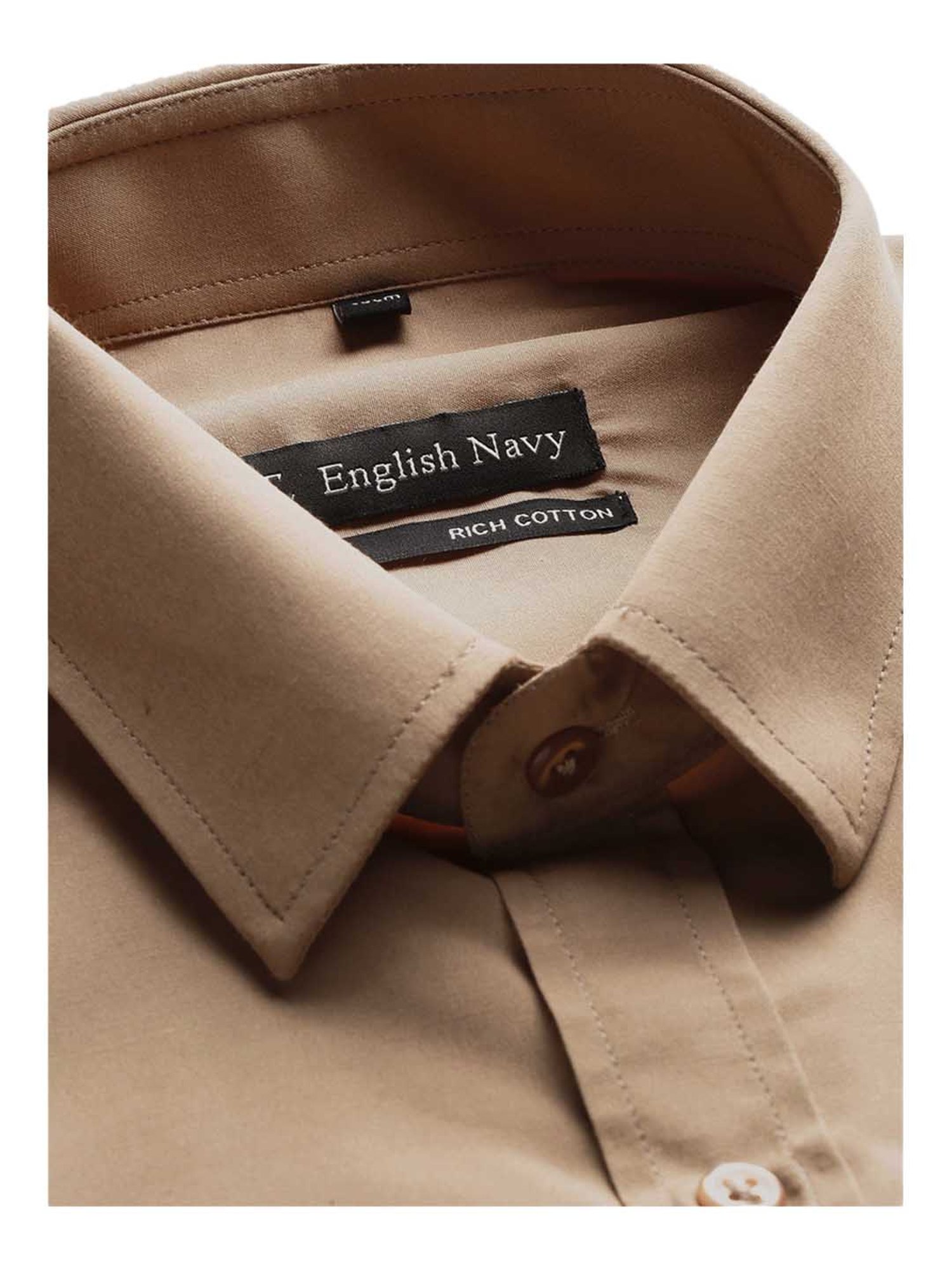 English Navy Beige Slim Fit Shirt