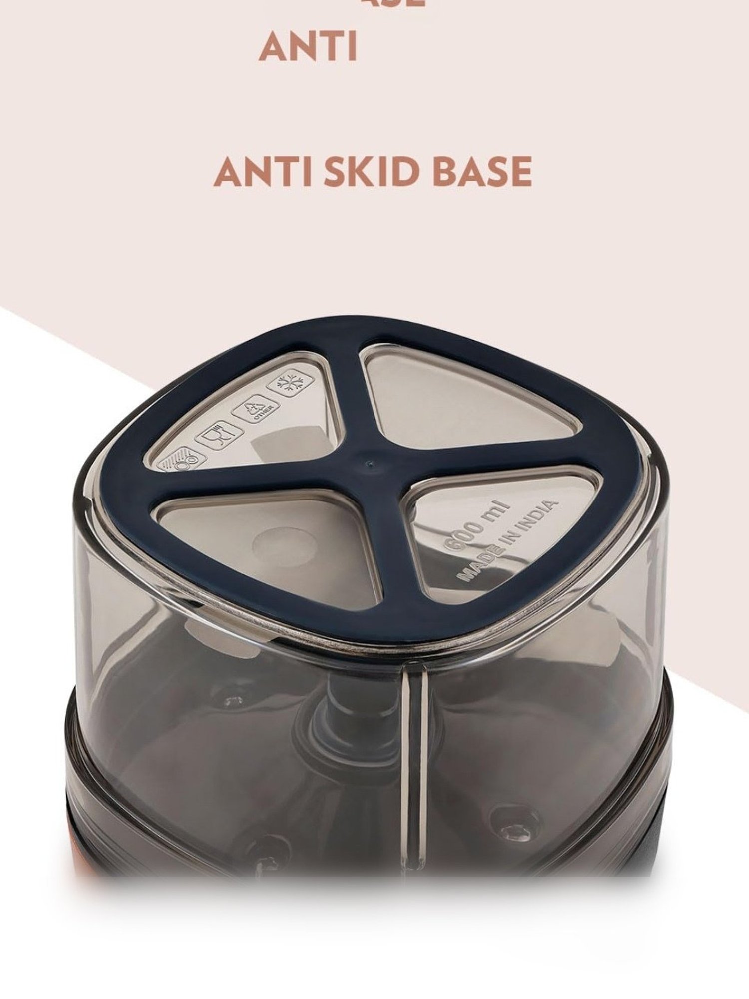 Borosil Chopper 600 ml with 3 Blades & Durable String (Black)