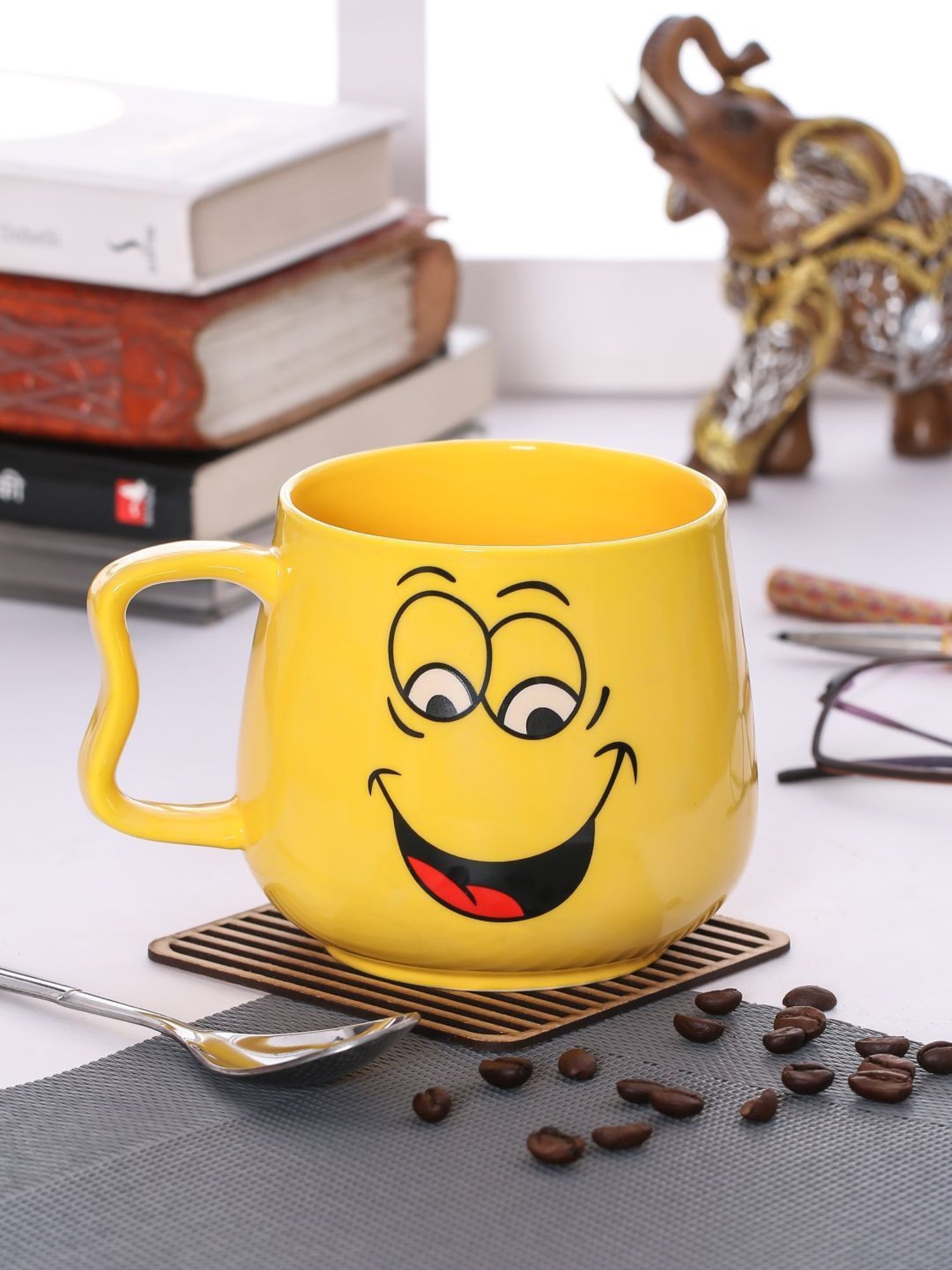 JCPL Yellow Ceramic Milk & Coffee Mug (0.33L) - Set of 1