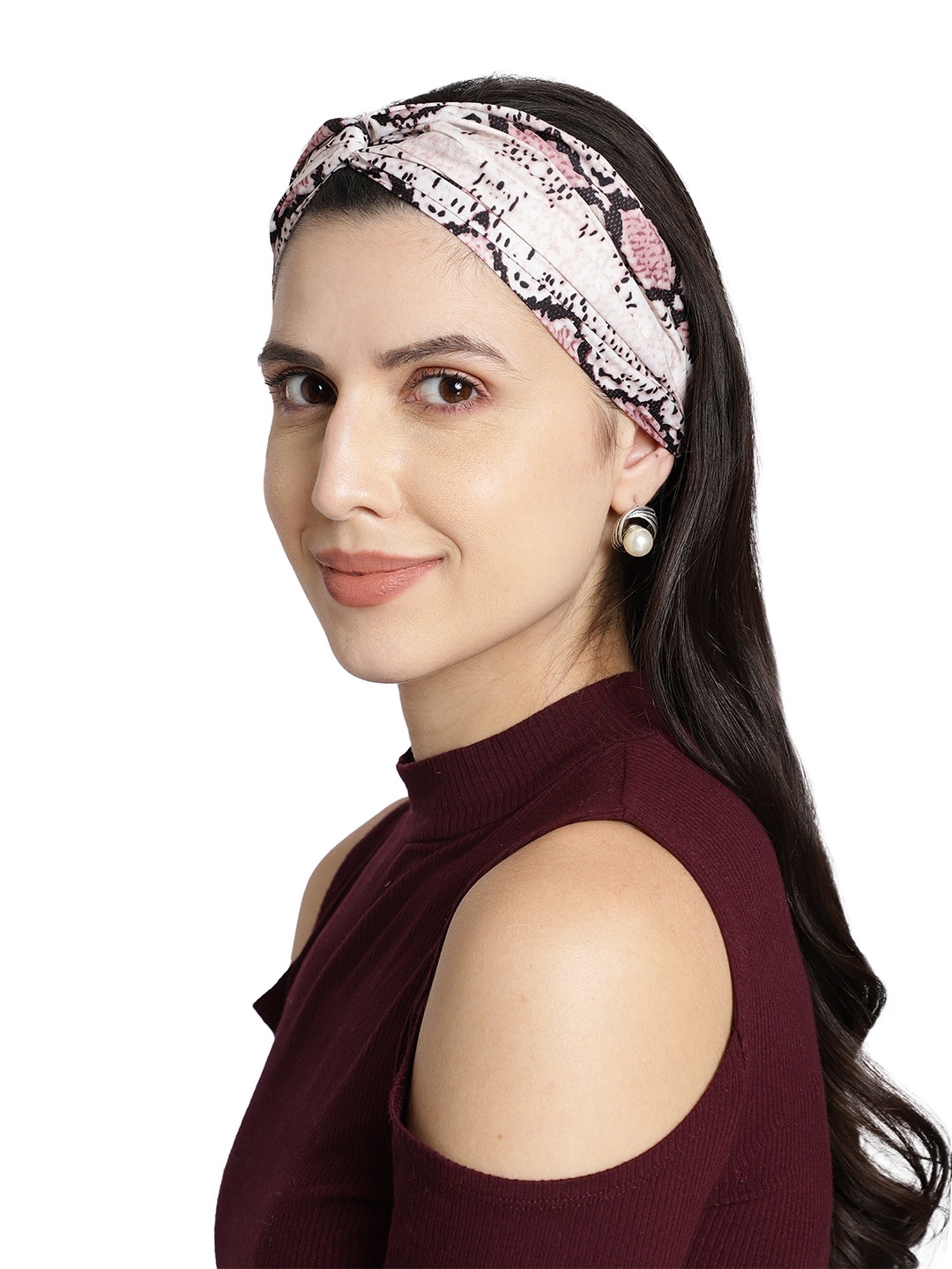 Choko Beige Embellished Hair Band