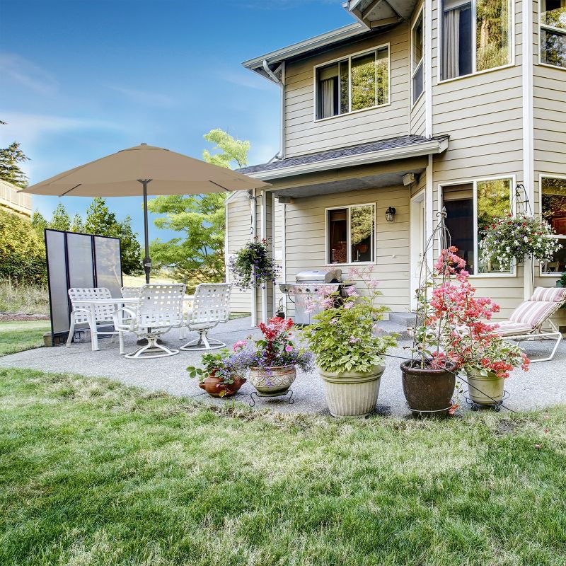 9' x 5' Rectangular Double Top Patio Outdoor Market Umbrella Emerald Green - Crestlive Products