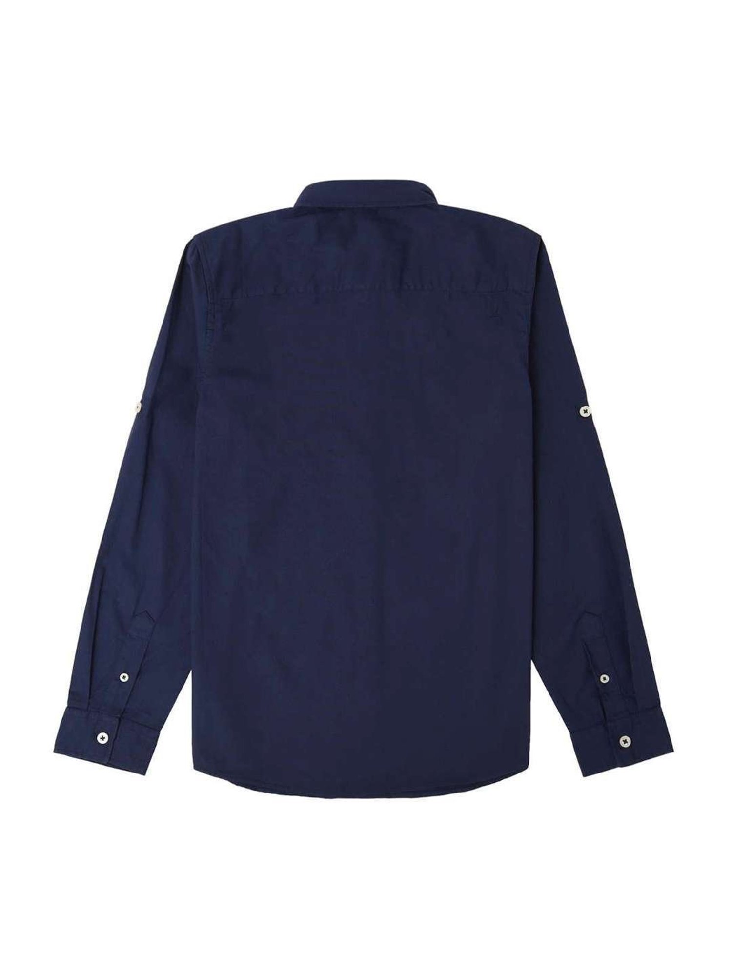 Cantabil Boys Navy Cotton Regular Fit Full Sleeves Shirt