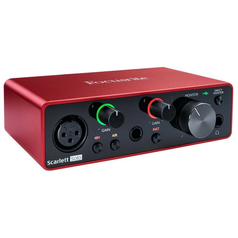 Focusrite SCARLETT SOLO 3rd Gen USB Audio Interface w Pro Tools First & Cables