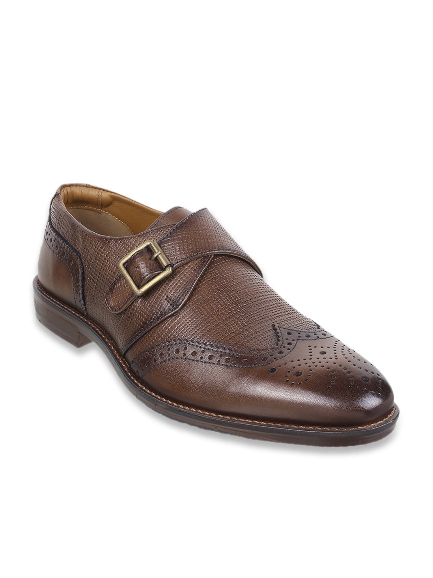 J. Fontini by Mochi Men's Brown Monk Shoes
