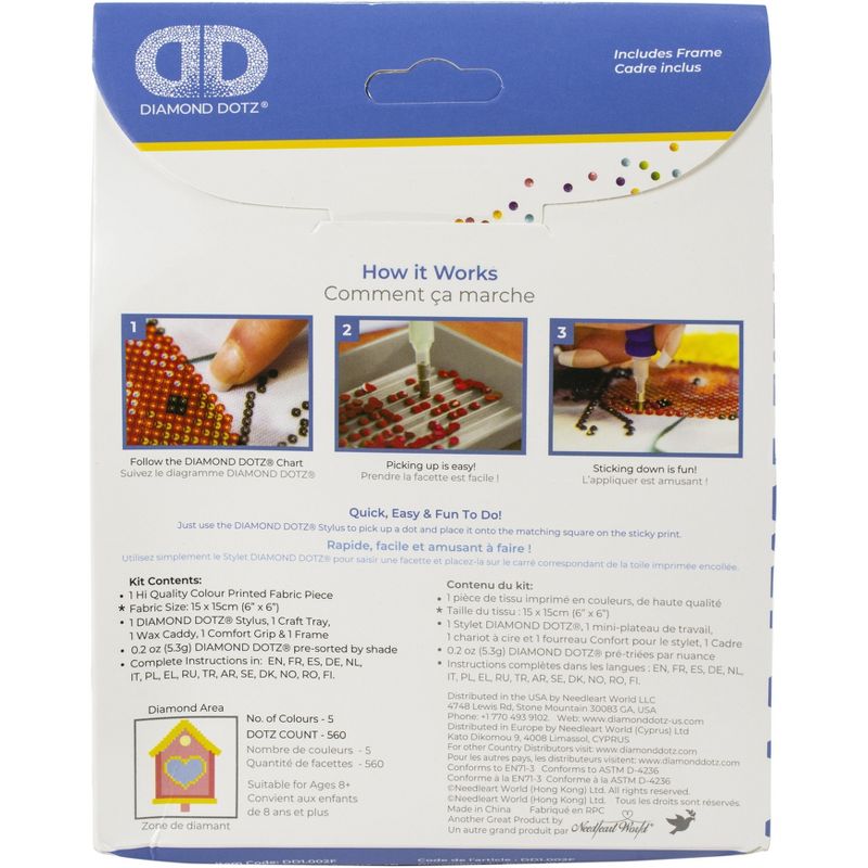 Diamond Dotz Diamond Embroidery Facet Art Kit 4"X4"-Home Sweet Home W/Frame