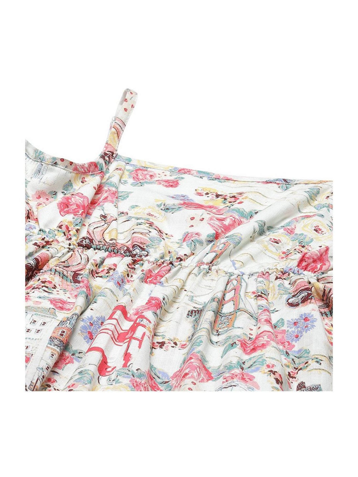 Biba Girls Multicolor Cotton Printed Dress