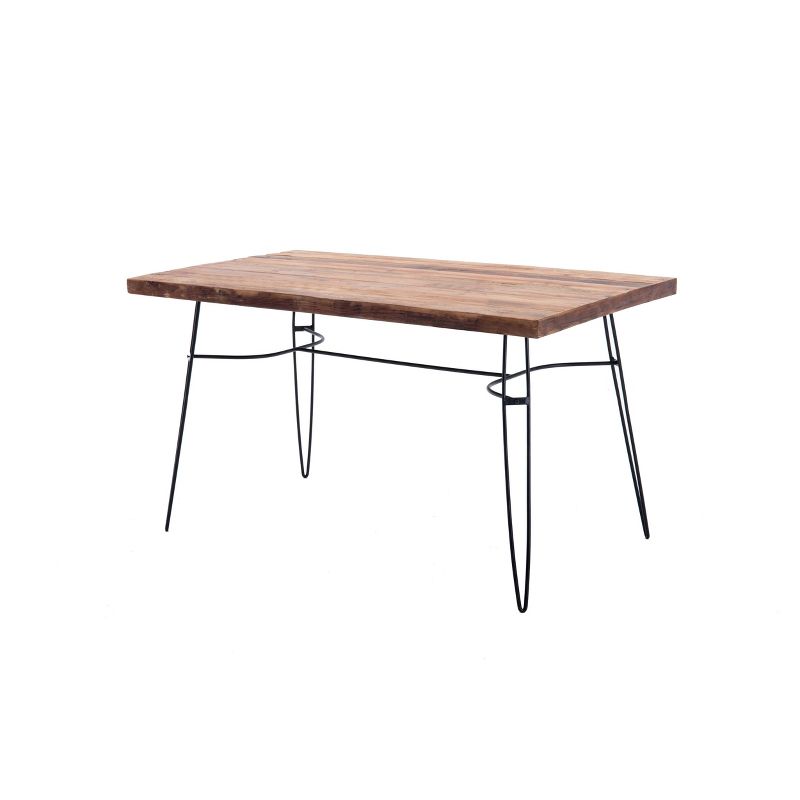 54" Lantana Reclaimed Wood Dining Table/Desk Brown/Black - Summerland Home