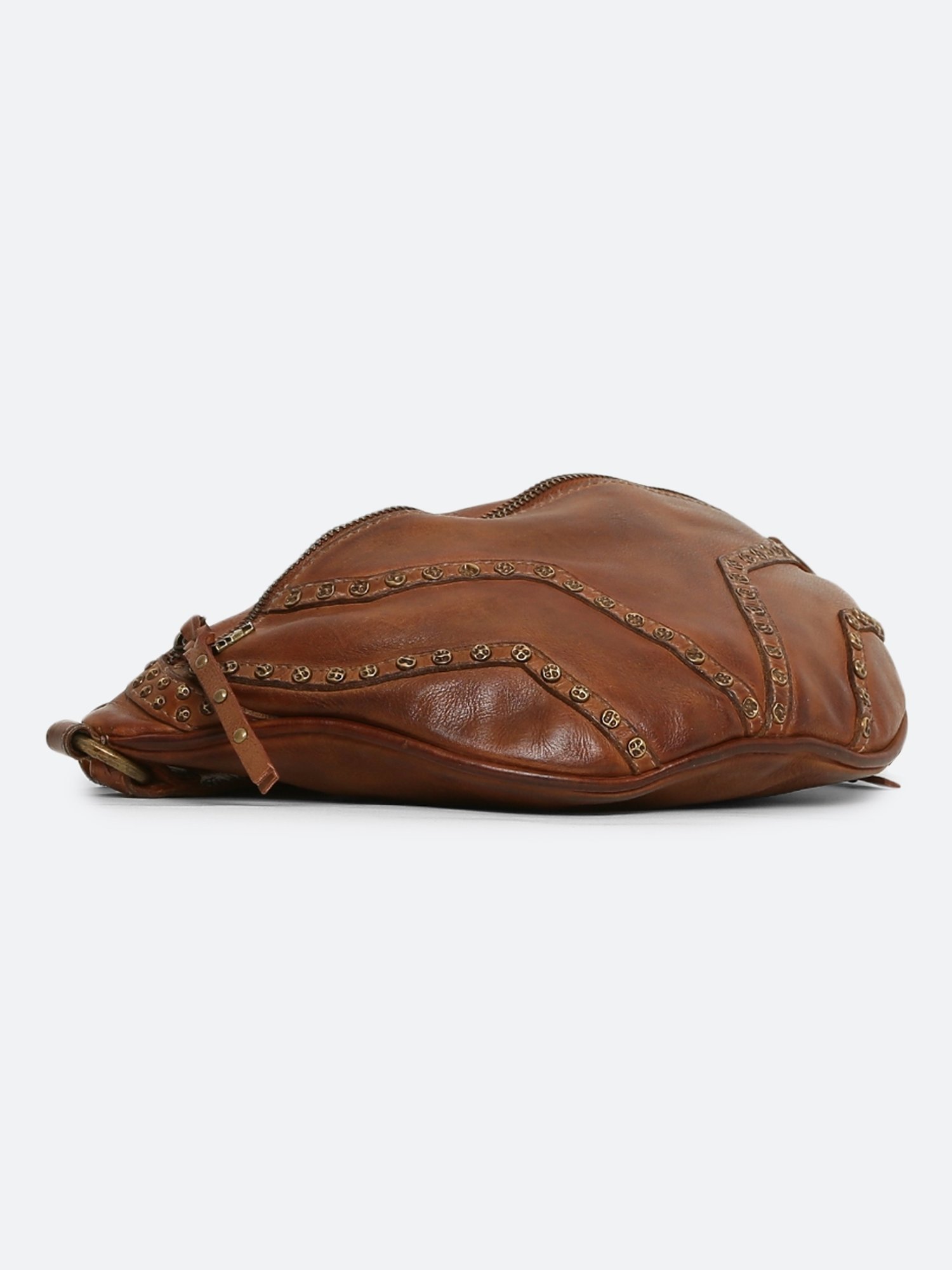 Art N Vintage Biker Cognac Leather Textured  Waist Pouch