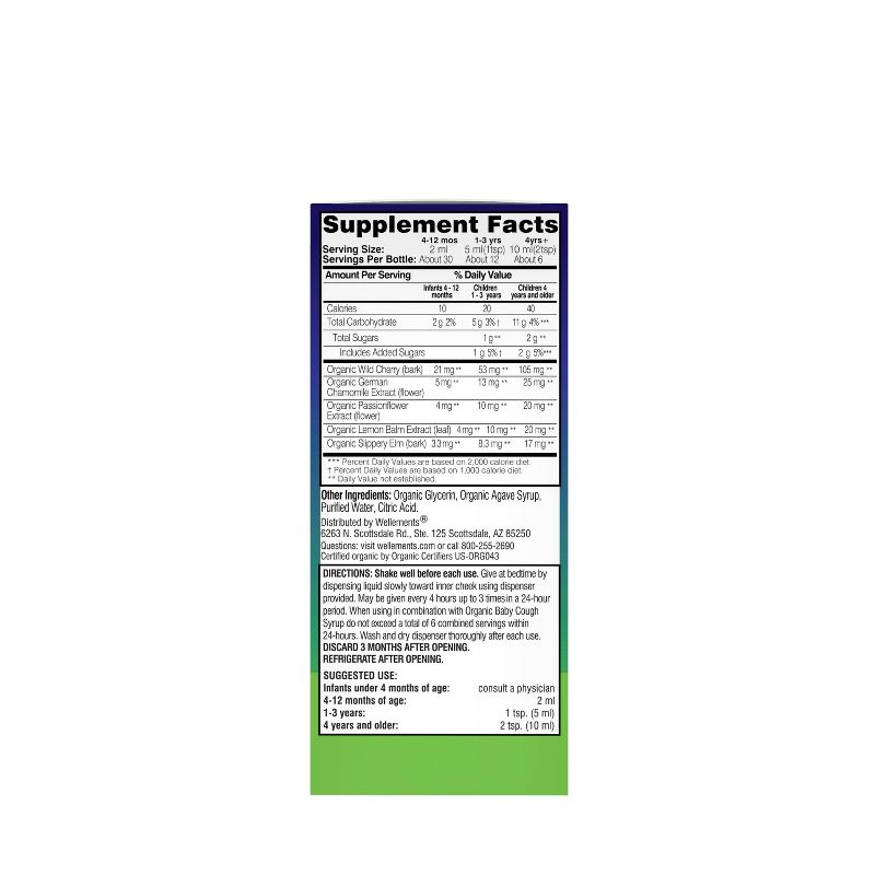 Wellements Organic Baby Nighttime Cough - 2 fl oz