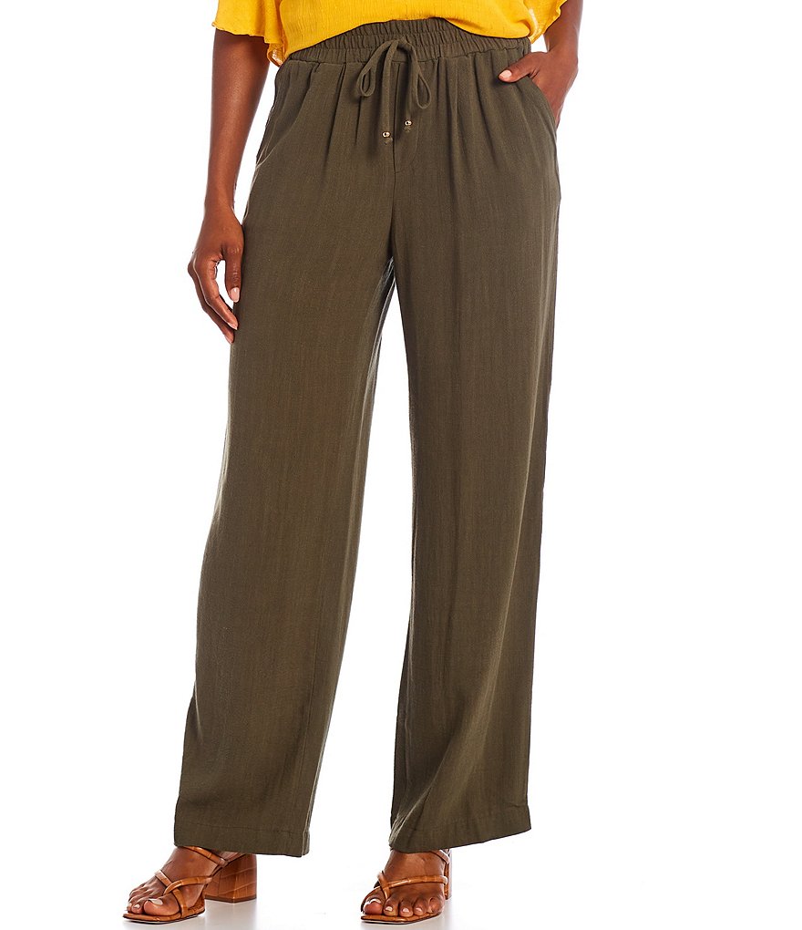 I.N. Studio Drawstring Waist Wide-Leg Pants