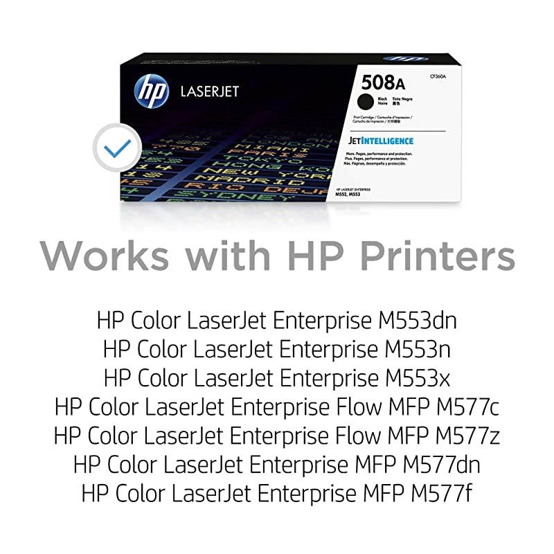508A | CF360A | Toner Cartridge | Black | Works with  Color LaserJet Enterprise M553 series, M577 series
