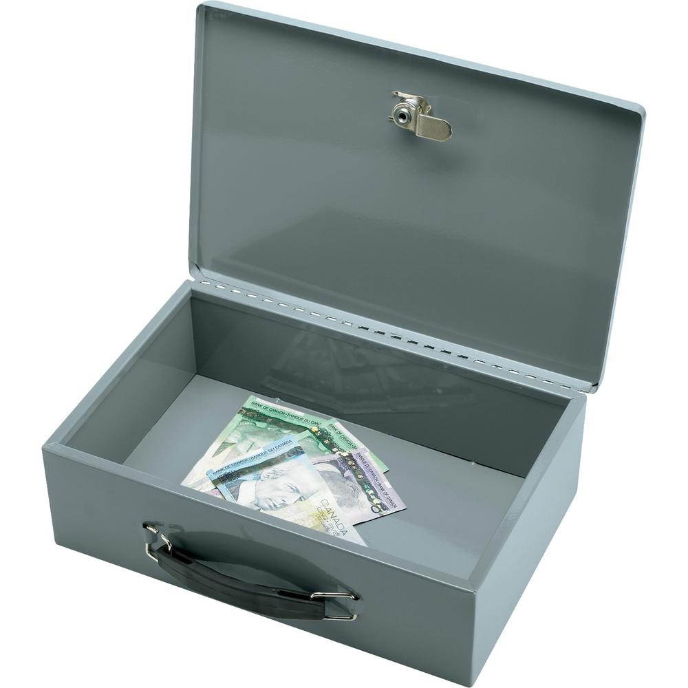 Sparco Security Chest w/2 Keys Steel 12-3/4"x8-1/4"x3-3/4" Gray 15502