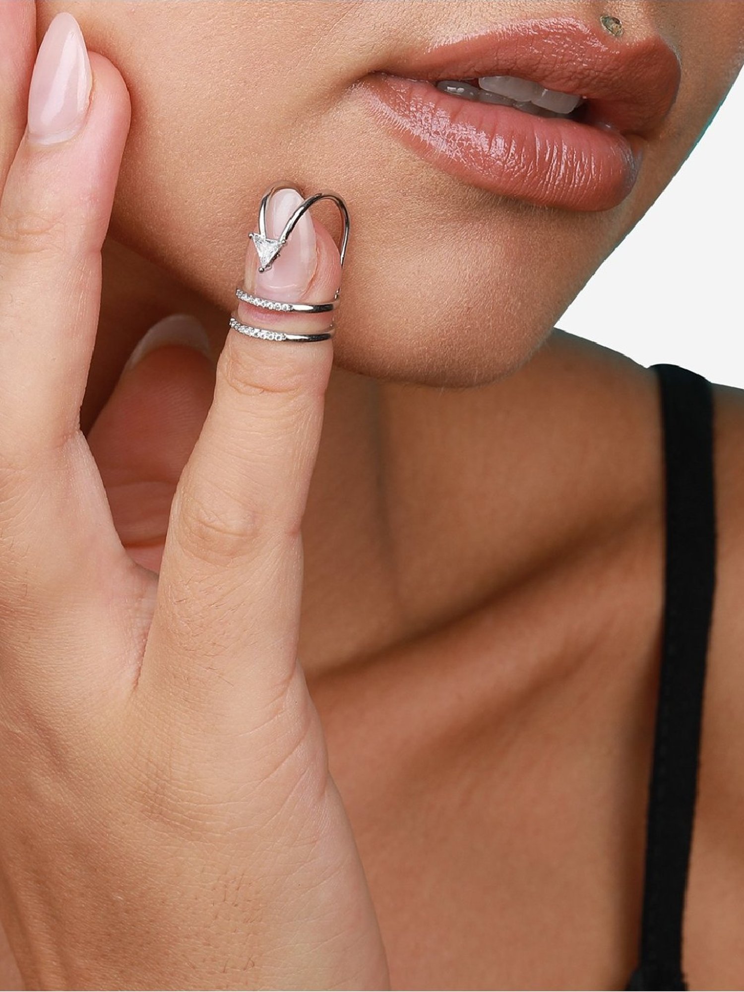 Sohi Silver-Plated Statement Ring