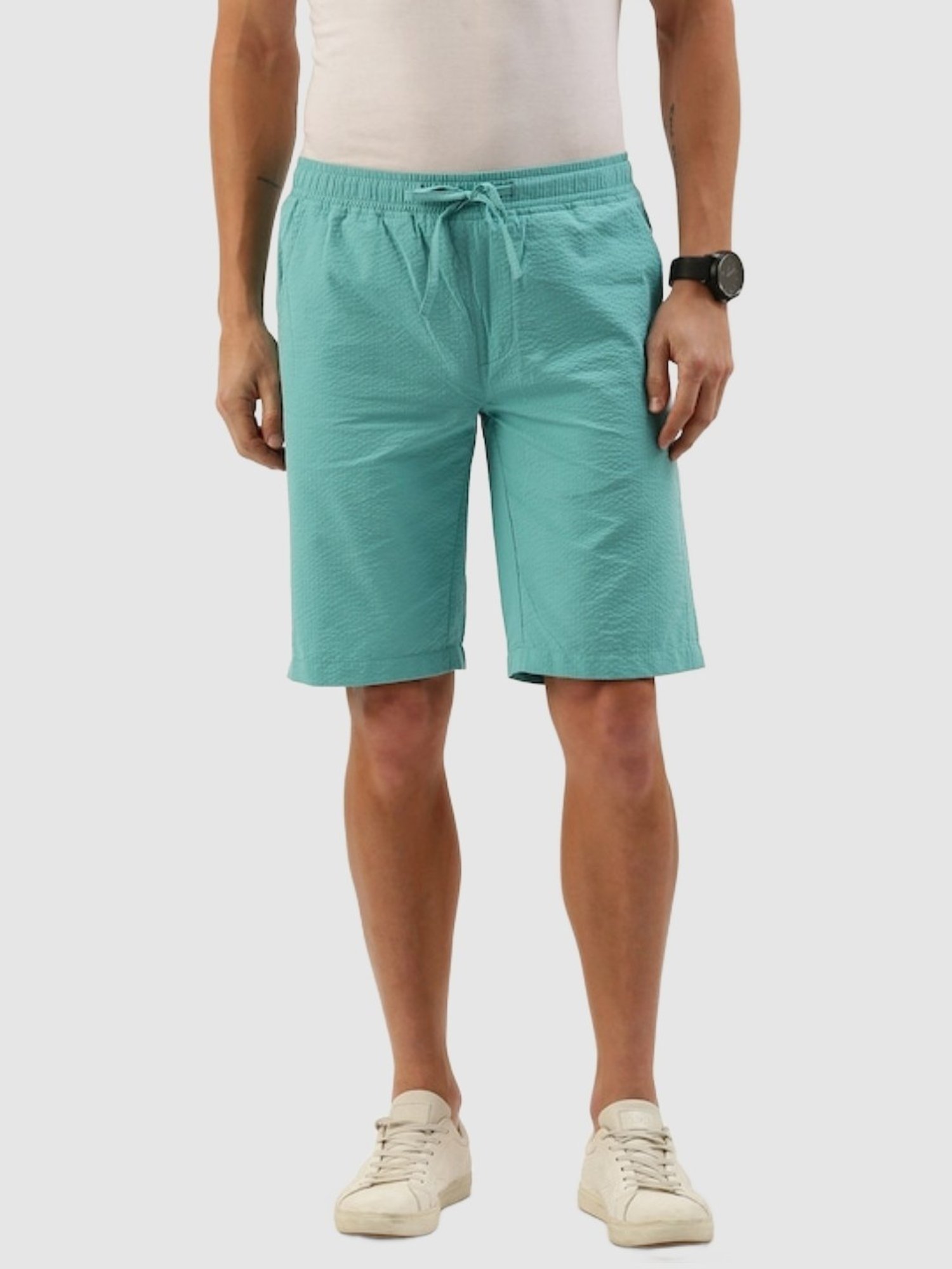 Bene Kleed Turquoise Regular Fit Shorts