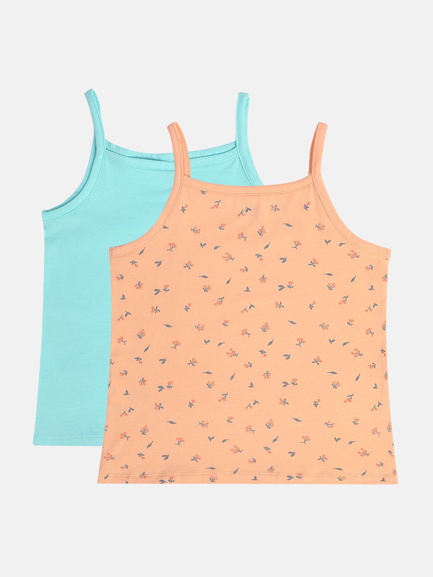 Kiddopanti Kids Black & Pink Solid Camisole (Pack Of 2)