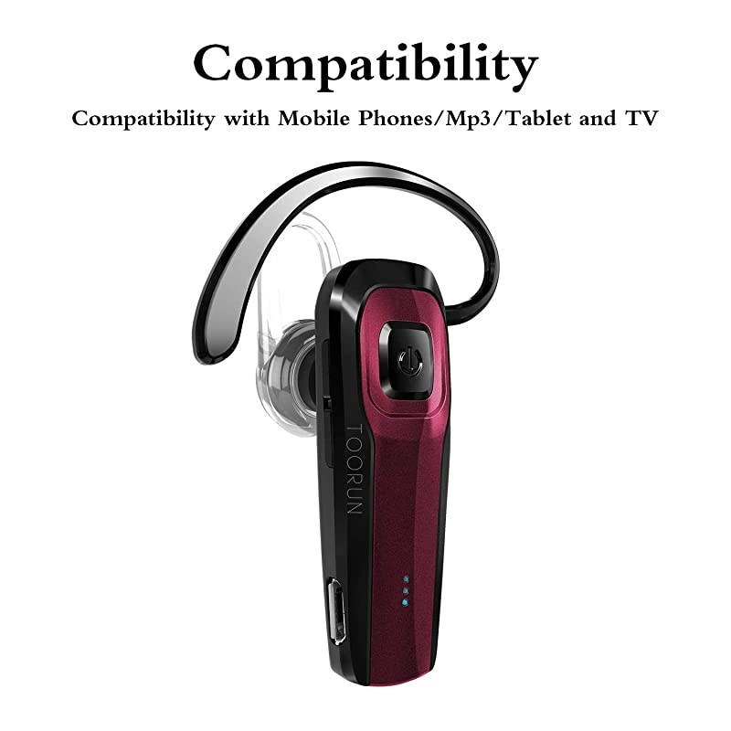 M26 Bluetooth Headset with Noise Cancelling Compatible with Smart Phones LG G7 Samsung Note9 S9 iPhone Xs MAS Moto Z3 P30 Google pixel3 ZTE AxonRed